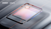 Abstract illustration of a mobile content interface with glowing data lines, representing evolving paid social media strategies across platforms for publishers – Digiday and Piano